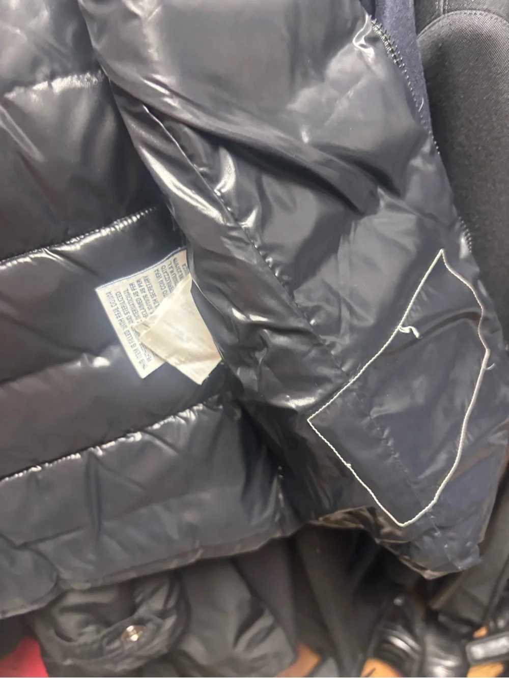 Moncler Shiny Black Quilted Down Vest with Logo Patch